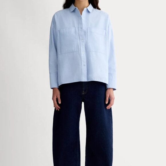 Everlane The Boxy Oxford Button Down Shirt in Light Blue - NWOT - Size Large - Picture 2 of 8